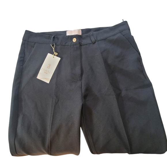 Zanset Style Black Flat Front With Slash Pockets Pants Women's U.S. Size 8 - Picture 2 of 13